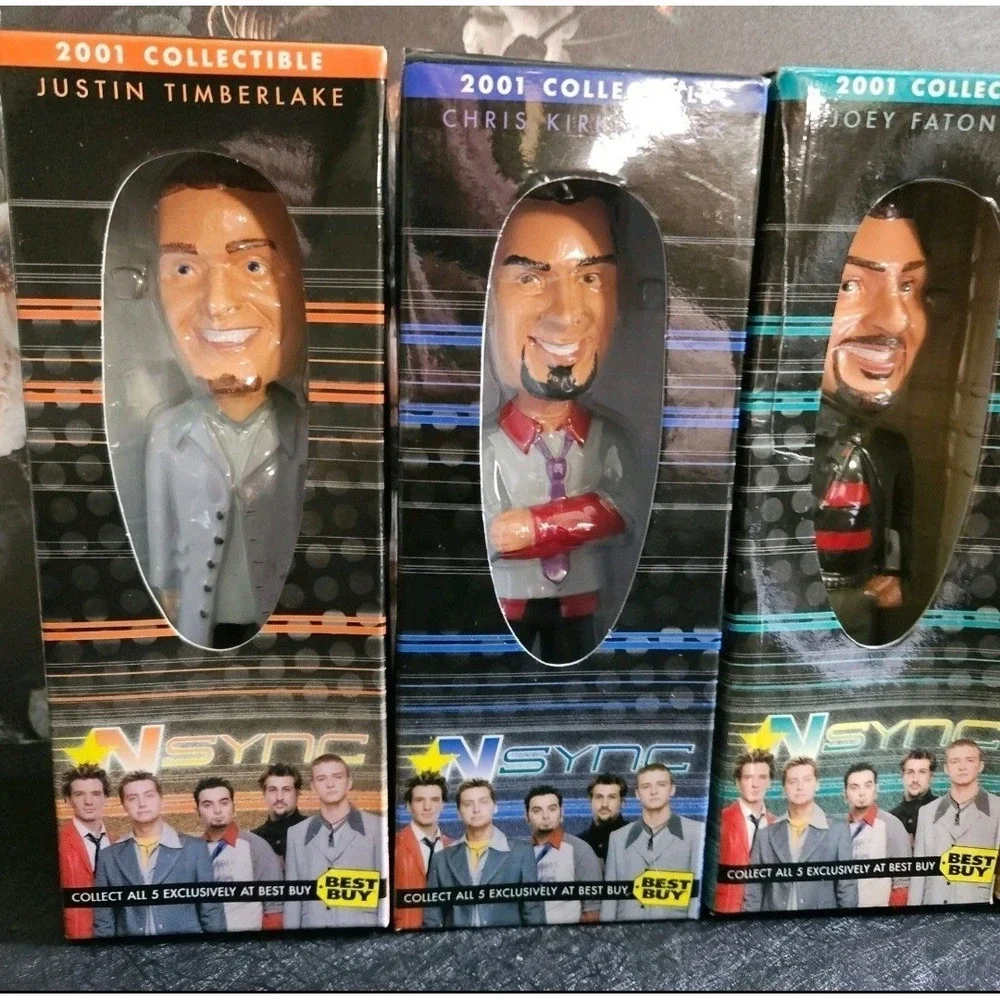 Vtg NSYNC Best Buy Exclusive Collectible Bobblehead Dolls W Boxes FULL SET‎ 2001